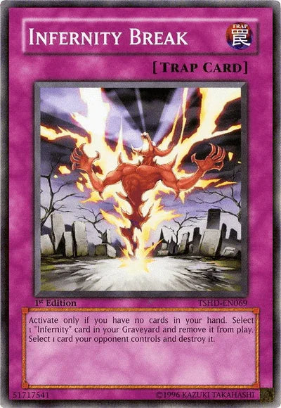 1st Edition, Common, Normal Trap, The Shining Darkness, Trap, Unlimited Infernity Break [TSHD-EN069] Common - Trading Card World