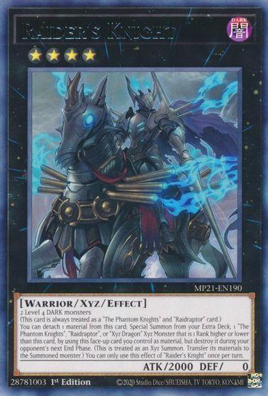1st Edition, 2021 Tin of Ancient Battles, Dark, Rare, Warrior, Xyz/Effect Monster Raider's Knight [MP21-EN190] Rare - Trading Card World