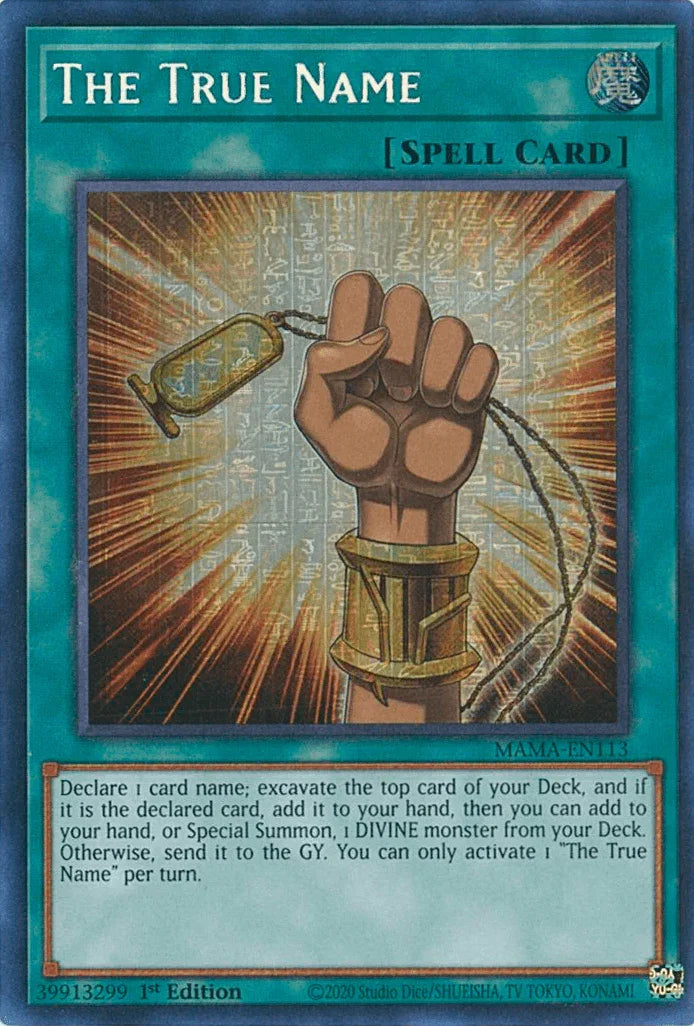 1st Edition, Magnificent Mavens, Normal Spell, Spell, Ultra Pharaoh's Rare The True Name [MAMA-EN113] Ultra Pharaoh's Rare - Trading Card World