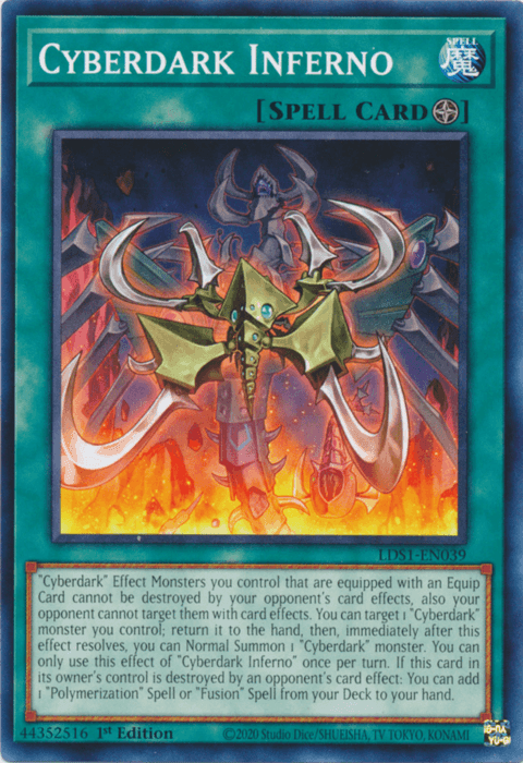 1st Edition, Common, Field Spell, Legendary Duelists: Season 1, Spell Cyberdark Inferno [LDS1-EN039] Common - Trading Card World