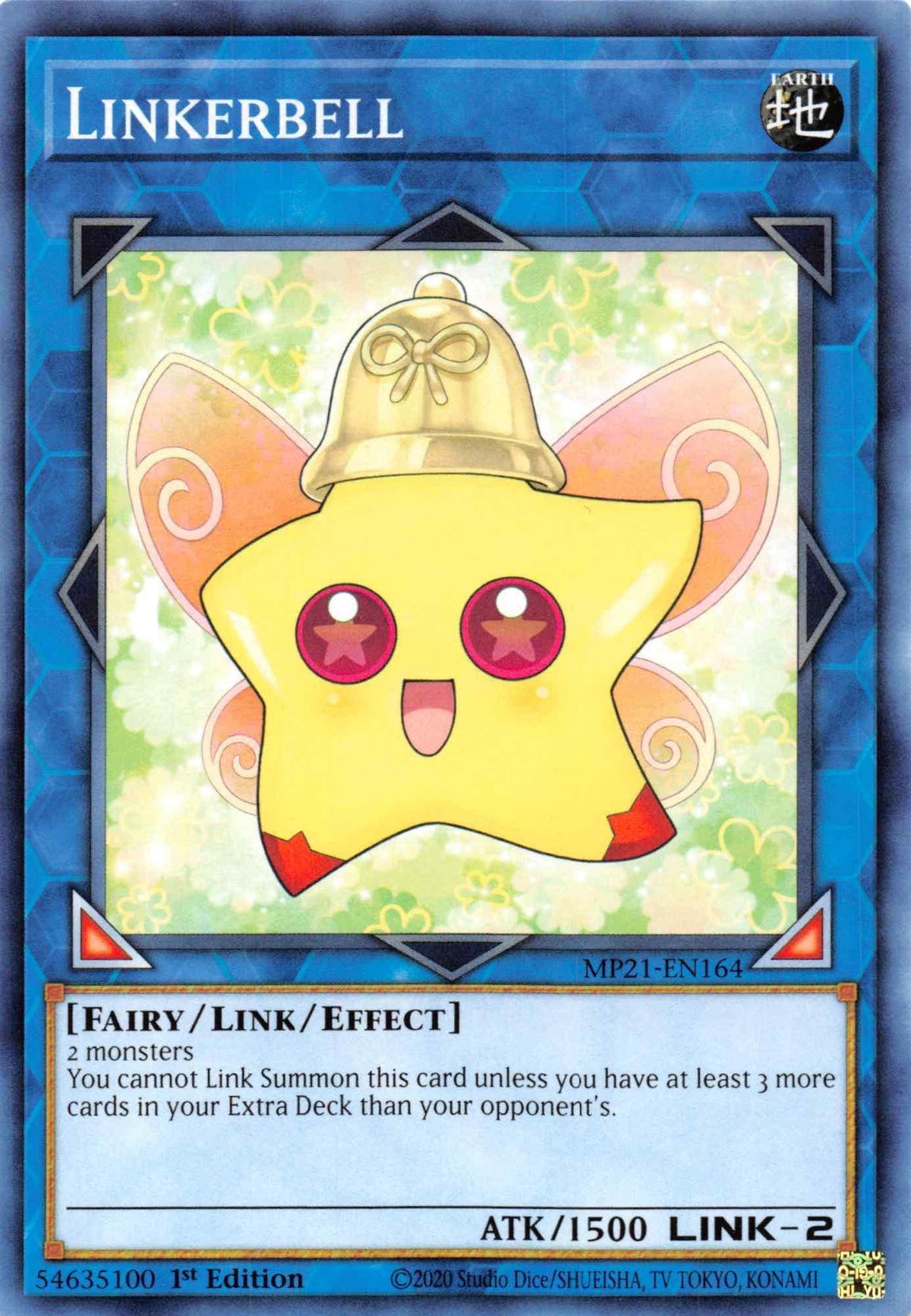 1st Edition, 2021 Tin of Ancient Battles, Common, Earth, Fairy, Link/Effect Monster Linkerbell [MP21-EN164] Common - Trading Card World