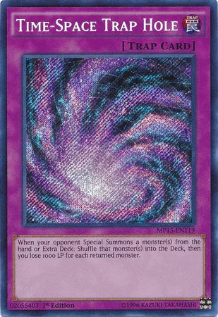 1st Edition, 2015 Mega-Tins Mega Pack, Normal Trap, Secret Rare, Trap Time-Space Trap Hole [MP15-EN119] Secret Rare - Trading Card World