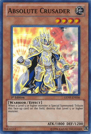 1st Edition, Earth, Effect Monster, Generation Force, Super Rare, Unlimited, Warrior Absolute Crusader [GENF-EN036] Super Rare - Trading Card World