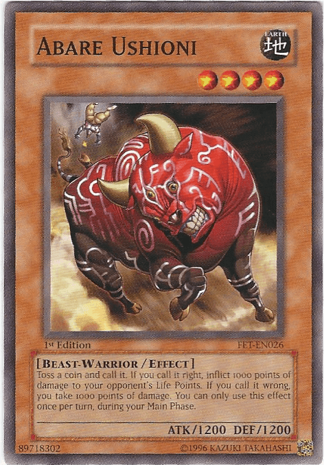 1st Edition, Beast-Warrior, Common, Earth, Effect Monster, Flaming Eternity, Unlimited Abare Ushioni [FET-EN026] Common - Trading Card World