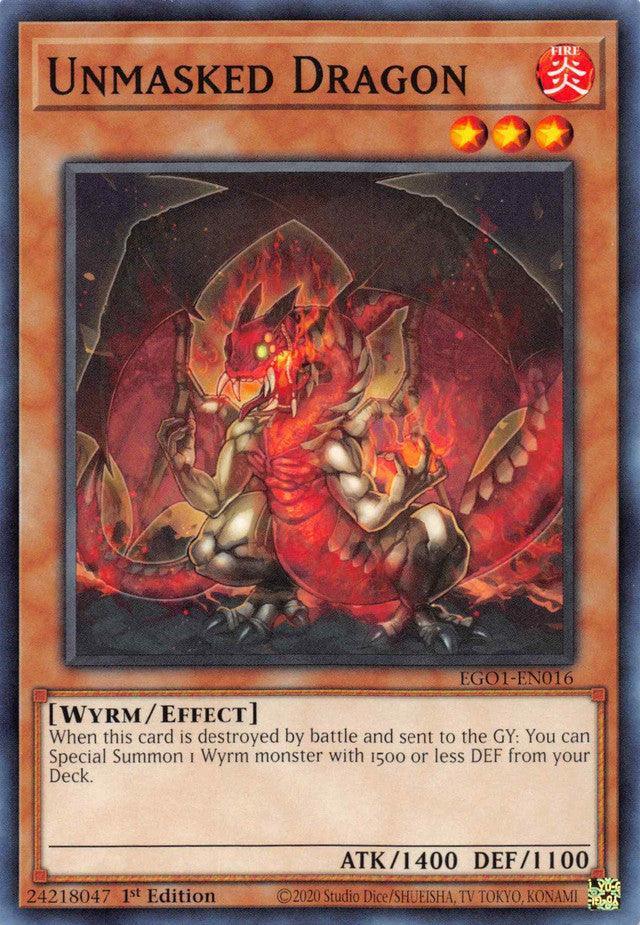 1st Edition, Common, Effect Monster, Egyptian God Deck: Obelisk the Tormentor, Fire, Wyrm Unmasked Dragon [EGO1-EN016] Common - Trading Card World