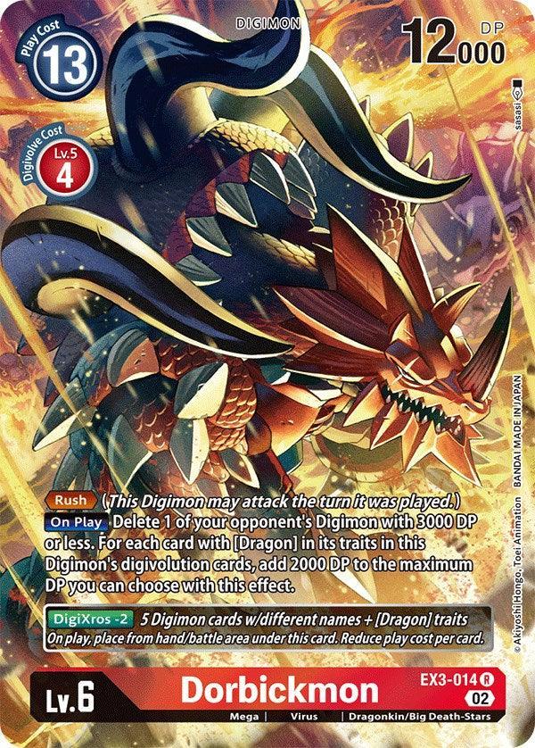 Digimon, Draconic Roar, Dragonkin/Big Death-Stars, EX3-014, Mega, Rare, Red, Virus Dorbickmon [EX3-014] (Alternate Art) [Draconic Roar] - Trading Card World