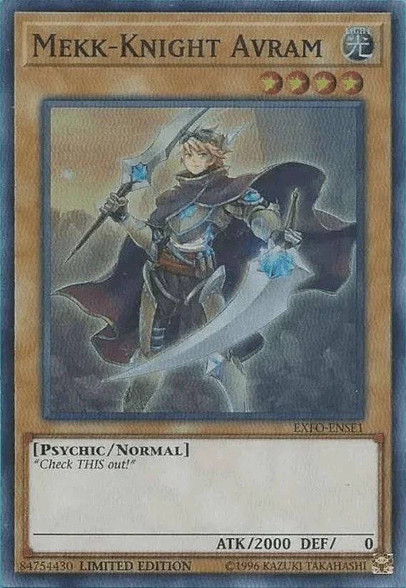 Extreme Force, Light, Limited, Normal Monster, Psychic, Super Rare Mekk-Knight Avram [EXFO-ENSE1] Super Rare - Trading Card World