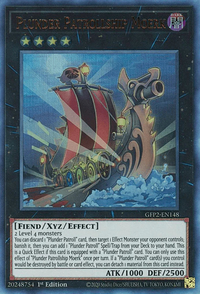 1st Edition, Dark, Fiend, Ghosts From the Past: The 2nd Haunting, Ultra Rare, Xyz/Effect Monster Plunder Patrollship Moerk [GFP2-EN148] Ultra Rare - Trading Card World