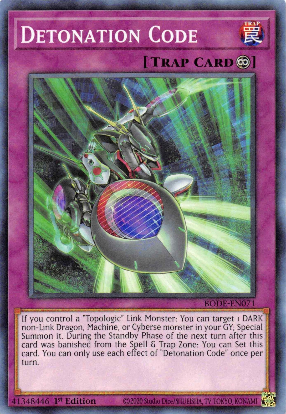 1st Edition, Burst of Destiny, Common, Continuous Trap, Trap Detonation Code [BODE-EN071] Common - Trading Card World