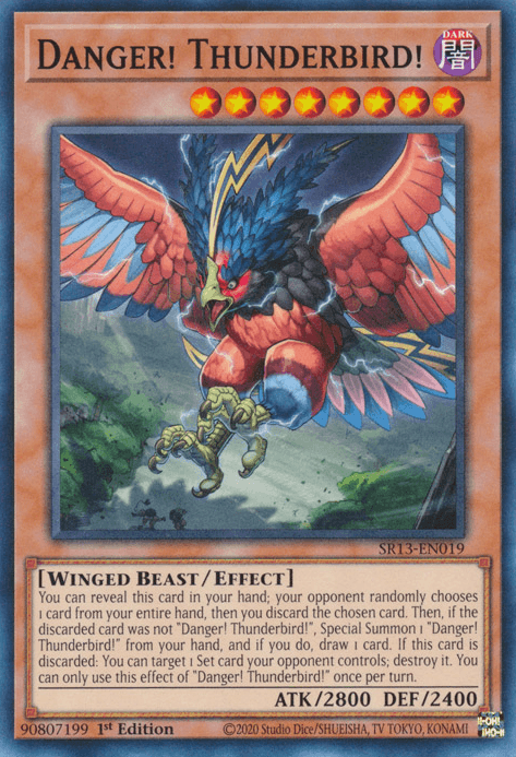 1st Edition, Common, Dark, Effect Monster, Structure Deck: Dark World, Winged Beast Danger! Thunderbird! [SR13-EN019] Common - Trading Card World
