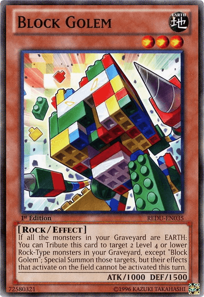 1st Edition, Common, Earth, Effect Monster, Return of the Duelist, Rock, Unlimited Block Golem [REDU-EN035] Common - Trading Card World