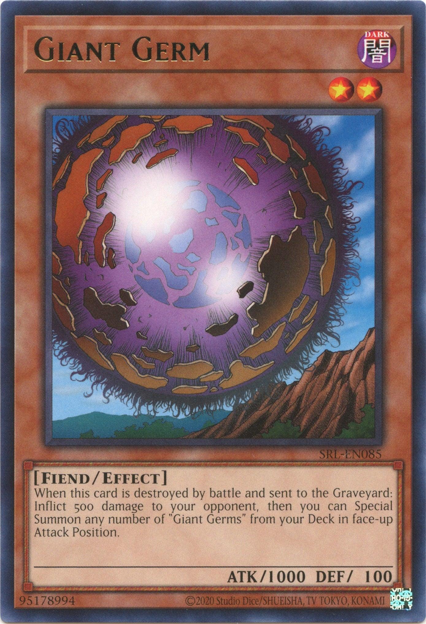 Dark, Effect Monster, Fiend, Rare, Spell Ruler (25th Anniversary Edition), Unlimited Giant Germ (25th Anniversary) [SRL-EN085] Rare - Trading Card World