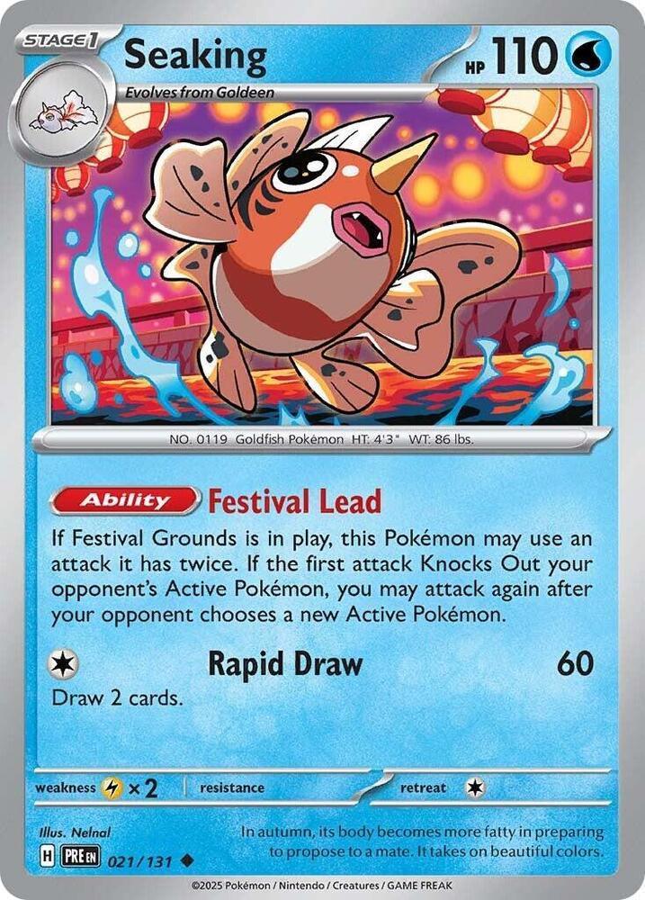 021, Lightning [x2], Normal, Reverse Holofoil, Scarlet & Violet: Prismatic Evolutions, Uncommon, Water Seaking (021/131) [Scarlet & Violet: Prismatic Evolutions] - Trading Card World