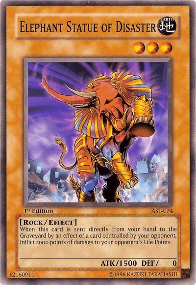 1st Edition, Ancient Sanctuary, Common, Earth, Effect Monster, Rock, Unlimited Elephant Statue of Disaster [AST-074] Common - Trading Card World