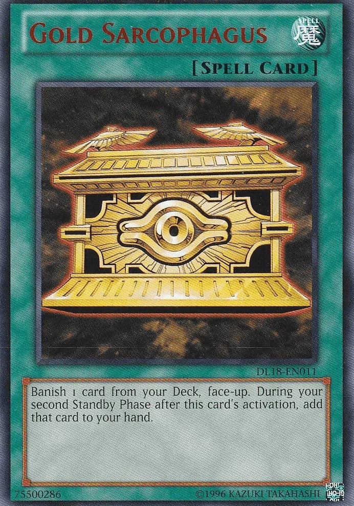Duelist League Promo, Normal Spell, Rare, Spell, Unlimited Gold Sarcophagus (Red) [DL18-EN011] Rare - Trading Card World