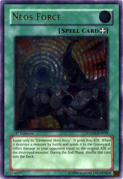 1st Edition, Equip Spell, Spell, Strike of Neos, Ultimate Rare, Unlimited Neos Force [STON-EN039] Ultimate Rare - Trading Card World