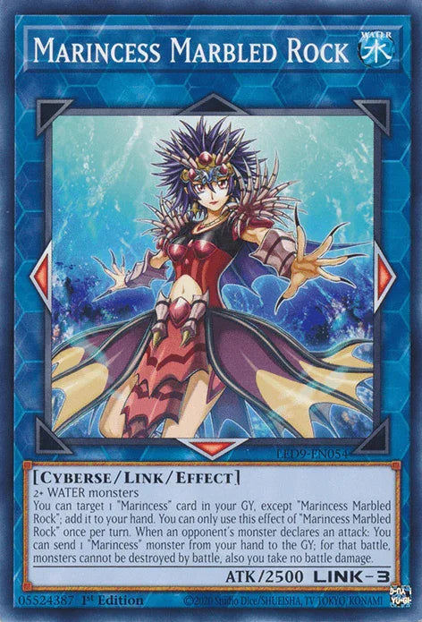 1st Edition, Common, Cyberse, Legendary Duelists: Duels From the Deep, Link/Effect Monster, Water Marincess Marbled Rock [LED9-EN054] Common - Trading Card World