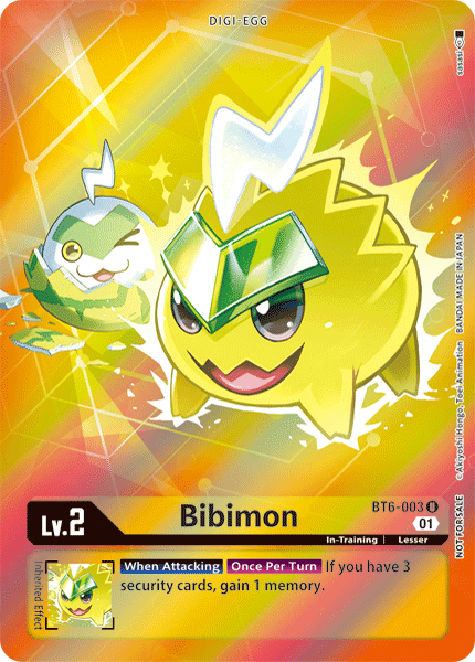 BT6-003, Digi-Egg, Double Diamond, In-Training, Lesser, Uncommon, Yellow Bibimon [BT6-003] (Alternative Art - Box Topper) [Double Diamond] - Trading Card World