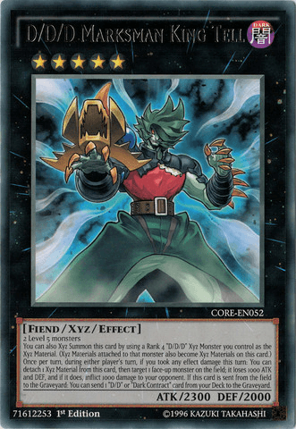 1st Edition, Clash of Rebellions, Dark, Fiend, Rare, Unlimited, Xyz/Effect Monster D/D/D Marksman King Tell [CORE-EN052] Rare - Trading Card World