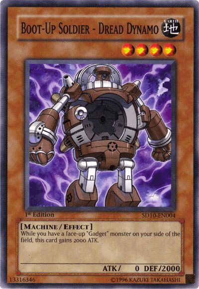 1st Edition, Common, Earth, Effect Monster, Machine, Structure Deck: Machine Re-Volt, Unlimited Boot-Up Soldier - Dread Dynamo [SD10-EN004] Common - Trading Card World