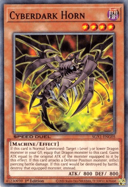 1st Edition, Common, Dark, Effect Monster, Machine, Speed Duel GX: Duel Academy Box Cyberdark Horn [SGX1-ENG05] Common - Trading Card World