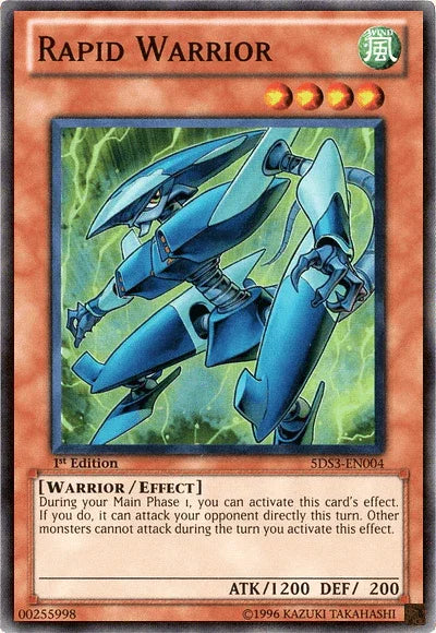1st Edition, Effect Monster, Starter Deck: Duelist Toolbox, Super Rare, Warrior, Wind Rapid Warrior [5DS3-EN004] Super Rare - Trading Card World