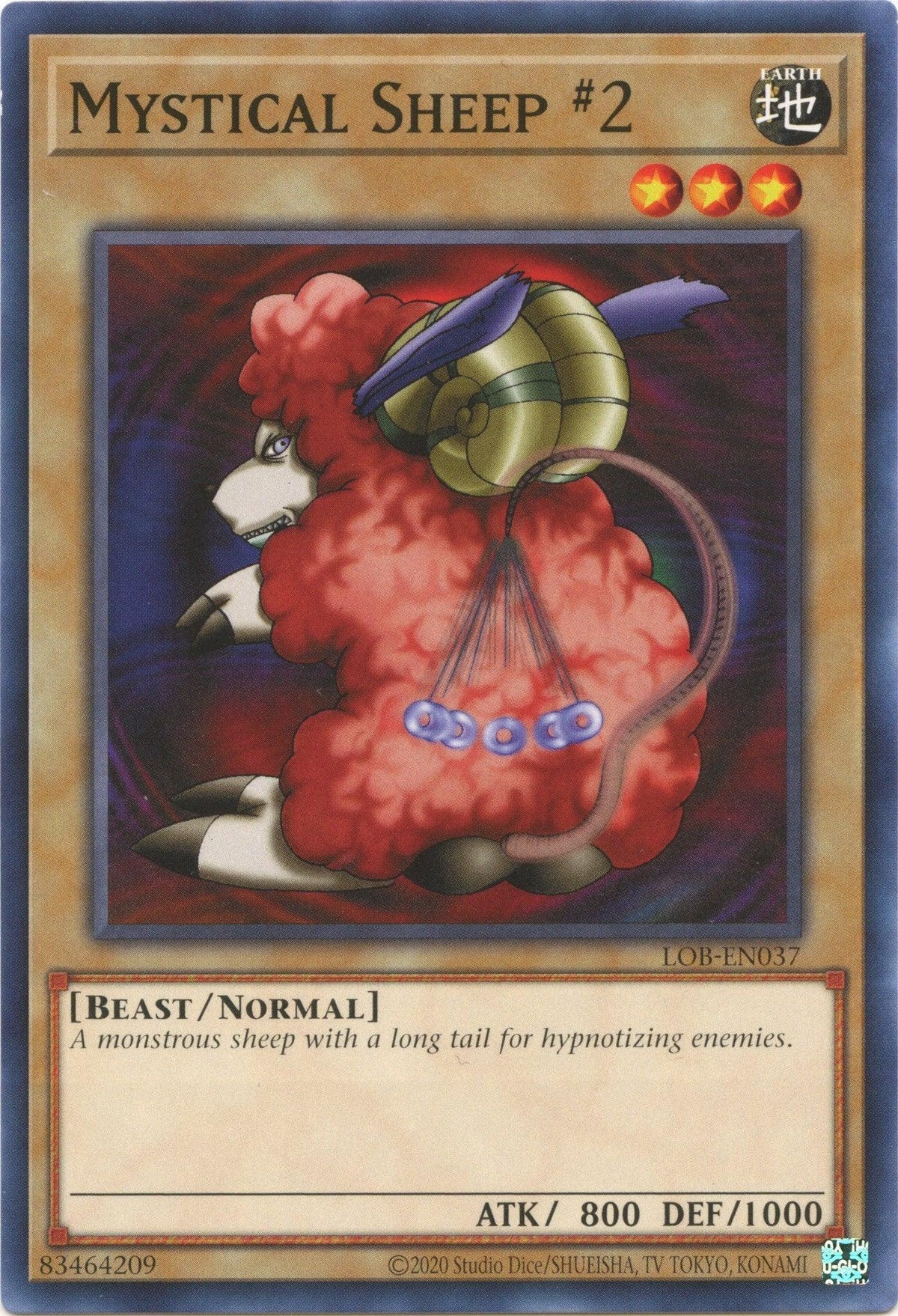 Beast, Common, Earth, Legend of Blue Eyes White Dragon (25th Anniversary Edition), Normal Monster, Unlimited Mystical Sheep #2 (25th Anniversary) [LOB-EN037] Common - Trading Card World