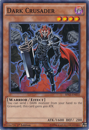 1st Edition, Battle Pack 3: Monster League, Common, Dark, Effect Monster, Warrior Dark Crusader [BP03-EN035] Common - Trading Card World