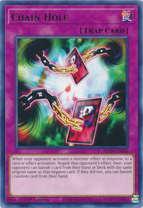 1st Edition, 2020 Tin of Lost Memories, Normal Trap, Rare, Trap Chain Hole [MP20-EN083] Rare - Trading Card World
