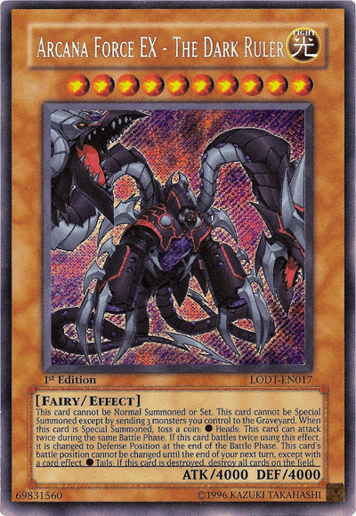 1st Edition, Effect Monster, Fairy, Light, Light of Destruction, Secret Rare, Unlimited Arcana Force EX - The Dark Ruler [LODT-EN017] Secret Rare - Trading Card World