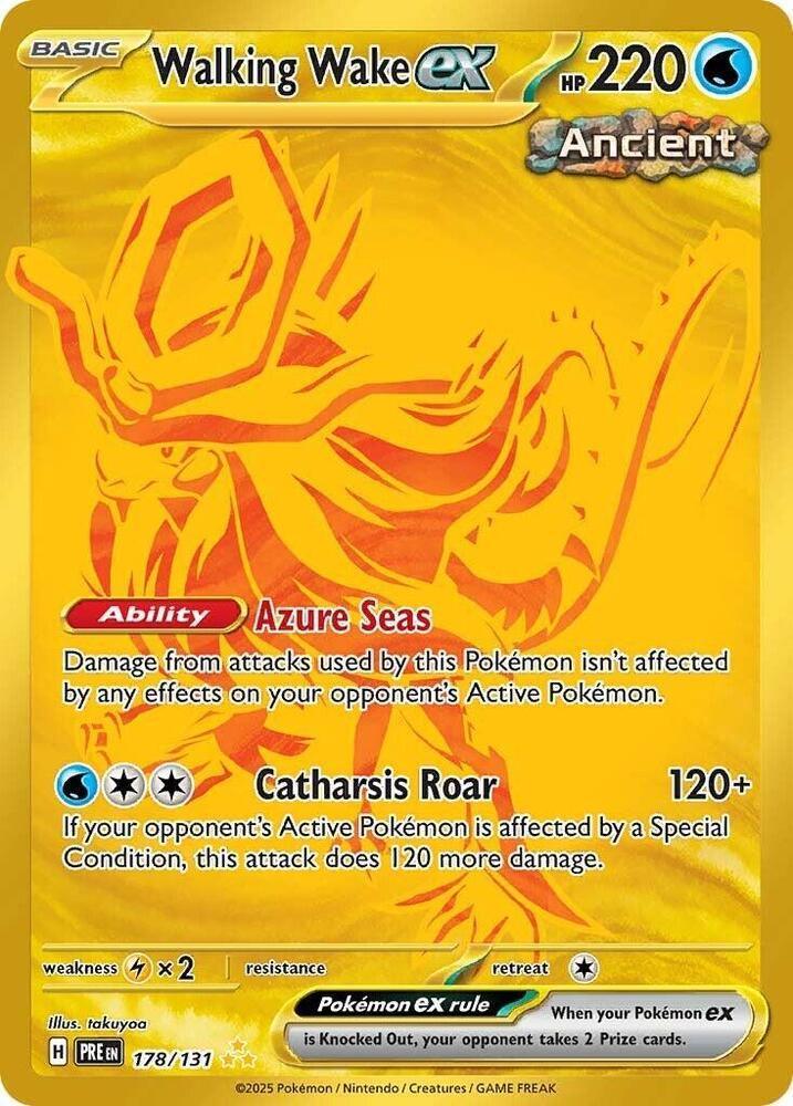 178, Holofoil, Hyper Rare, Lightning [x2], Scarlet & Violet: Prismatic Evolutions, Water Walking Wake ex (178/131) [Scarlet & Violet: Prismatic Evolutions] - Trading Card World