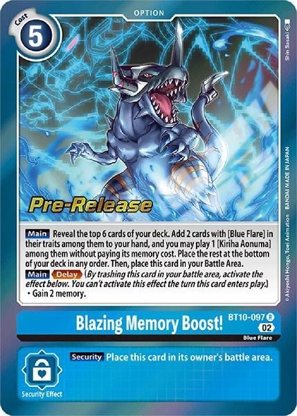 Blue, Blue Flare, BT10-097, Option, Rare, Xros Encounter Pre-Release Cards Blazing Memory Boost! [BT10-097] [Xros Encounter Pre-Release Cards] - Trading Card World