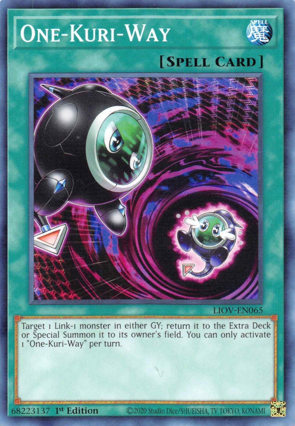 1st Edition, Common, Lightning Overdrive, Normal Spell, Spell One-Kuri-Way [LIOV-EN065] Common - Trading Card World