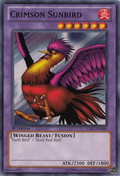 1st Edition, Common, Cosmo Blazer, Fire, Fusion Monster, Unlimited, Winged Beast Crimson Sunbird [CBLZ-EN090] Common - Trading Card World