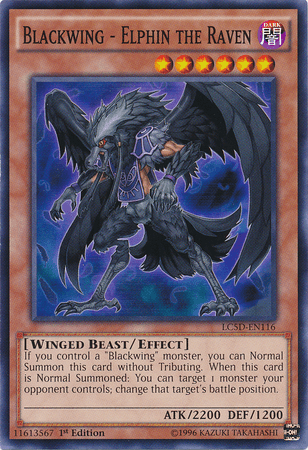1st Edition, Common, Dark, Effect Monster, Legendary Collection 5D's, Winged Beast Blackwing - Elphin the Raven [LC5D-EN116] Common - Trading Card World