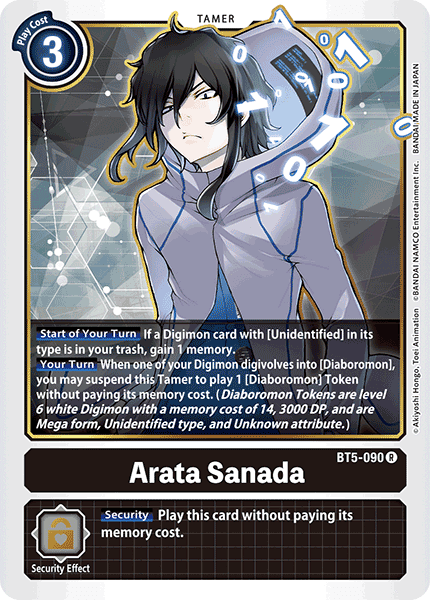 Battle of Omni, Black, BT5-090, Rare, Tamer Arata Sanada [BT5-090] [Battle of Omni] - Trading Card World
