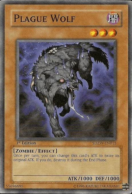 1st Edition, Common, Dark, Effect Monster, Structure Deck: Zombie World, Zombie Plague Wolf [SDZW-EN015] Common - Trading Card World