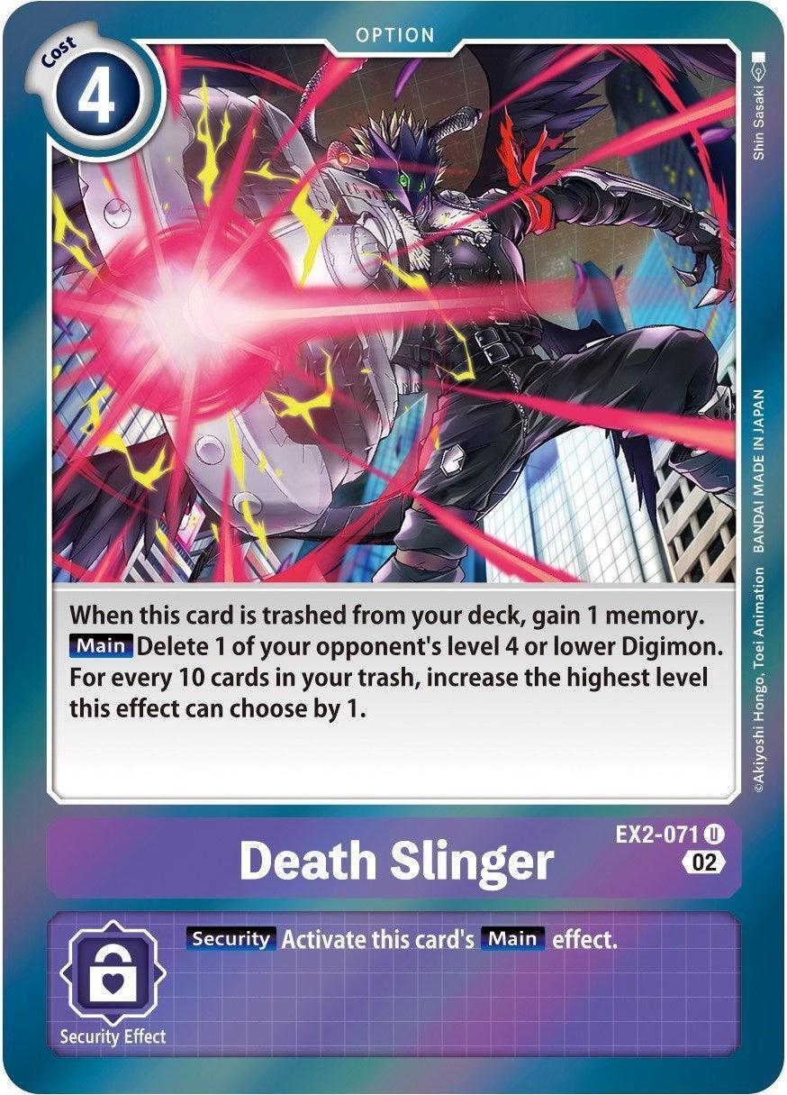 EX2-071, Option, Purple, Starter Deck: Beelzemon Advanced Deck Set, Uncommon Death Slinger [EX2-071] (Alternate Art) [Starter Deck: Beelzemon Advanced Deck Set] - Trading Card World