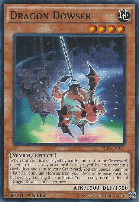 1st Edition, Common, Earth, Effect Monster, Starter Deck: Yuya, Wyrm Dragon Dowser [YS16-EN019] Common - Trading Card World