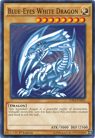 1st Edition, Common, Dragon, Legendary Decks II, Light, Normal Monster, Unlimited Blue-Eyes White Dragon (Version 2) [LDK2-ENK01] Common - Trading Card World