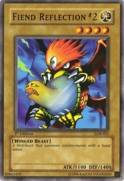 1st Edition, Common, Light, Normal Monster, The Legend of Blue Eyes White Dragon, Unlimited, Winged Beast Fiend Reflection #2 [LOB-021] Common - Trading Card World