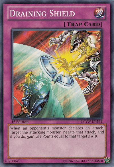 1st Edition, Common, Legendary Collection 3: Yugi's World, Normal Trap, Trap, Unlimited Draining Shield [LCYW-EN294] Common - Trading Card World