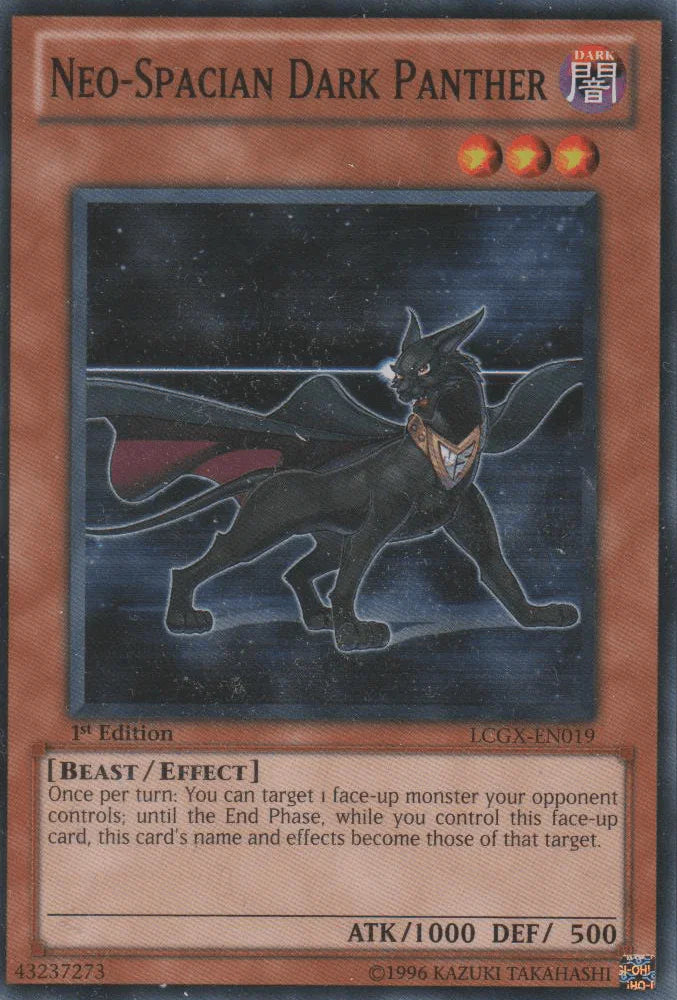 1st Edition, Beast, Common, Dark, Effect Monster, Legendary Collection 2, Unlimited Neo-Spacian Dark Panther [LCGX-EN019] Common - Trading Card World