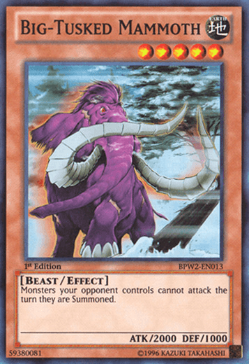 1st Edition, Battle Pack 2: War of the Giants - Round 2, Beast, Earth, Effect Monster, Super Rare Big-Tusked Mammoth [BPW2-EN013] Super Rare - Trading Card World