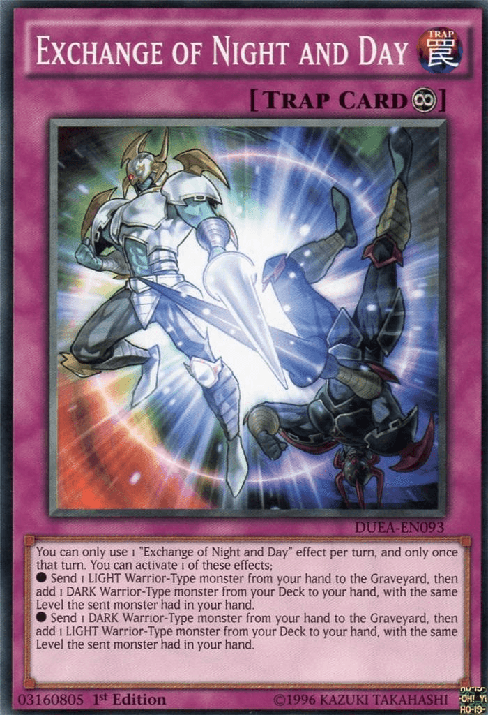 1st Edition, Common, Continuous Trap, Duelist Alliance, Trap, Unlimited Exchange of Night and Day [DUEA-EN093] Common - Trading Card World