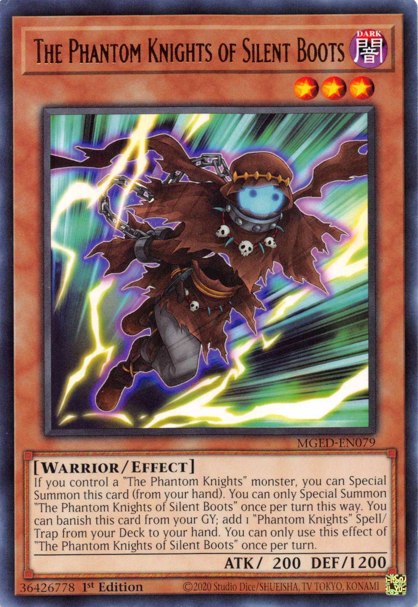 1st Edition, Dark, Effect Monster, Maximum Gold: El Dorado, Rare, Warrior The Phantom Knights of Silent Boots [MGED-EN079] Rare - Trading Card World