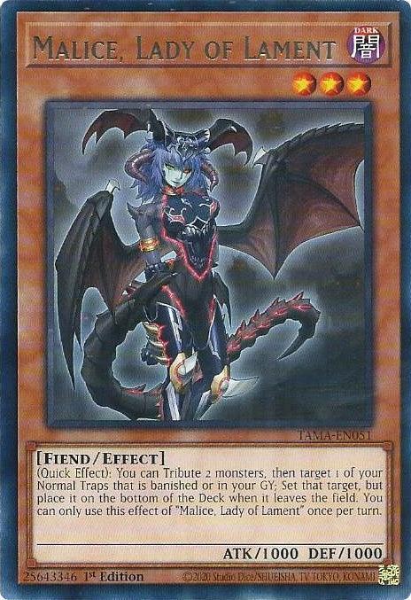 1st Edition, Dark, Effect Monster, Fiend, Rare, Tactical Masters Malice, Lady of Lament [TAMA-EN051] Rare - Trading Card World