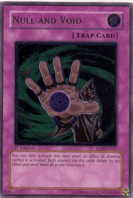 1st Edition, Normal Trap, Soul of the Duelist, Trap, Ultimate Rare, Unlimited Null and Void [SOD-EN057] Ultimate Rare - Trading Card World