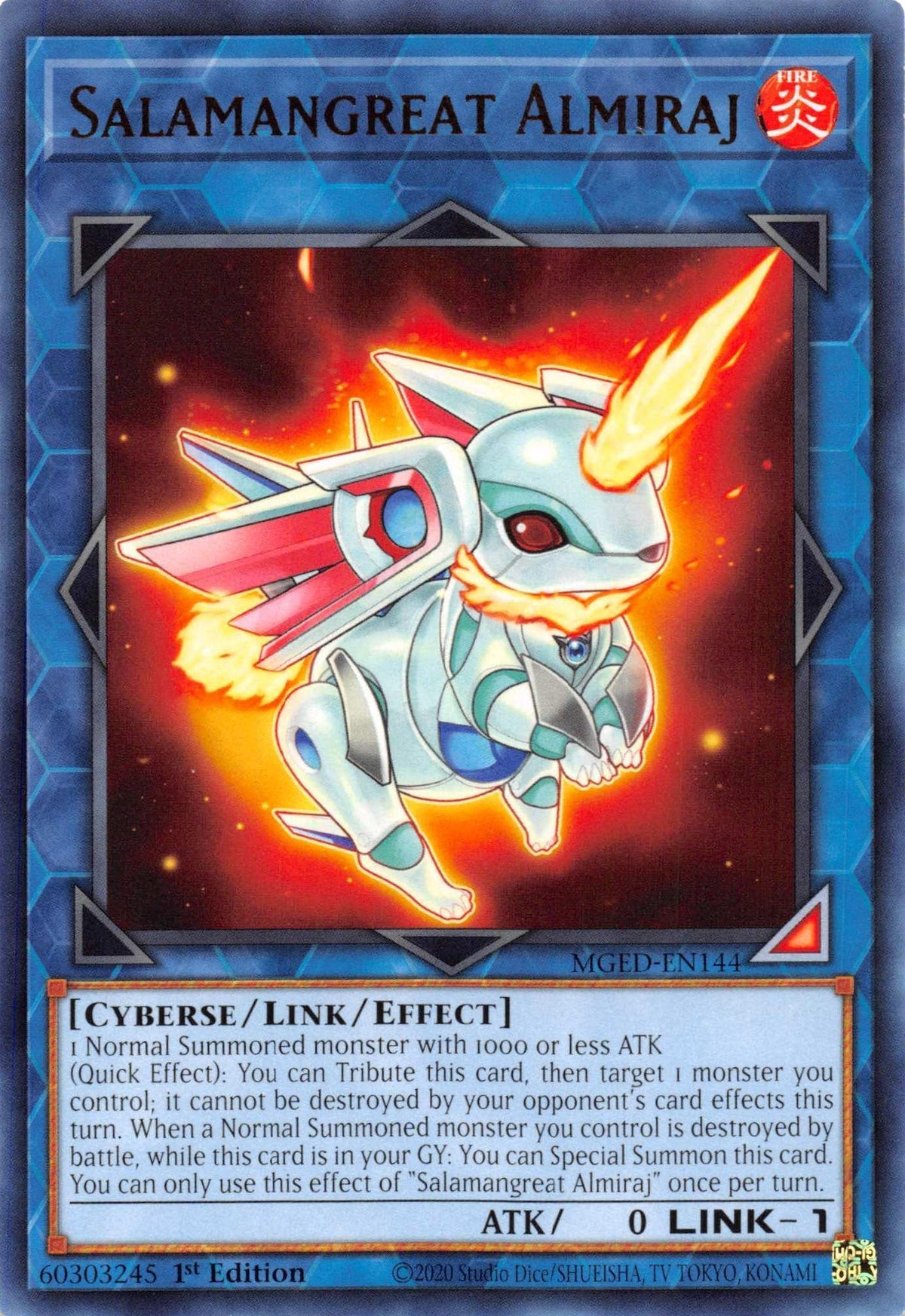 1st Edition, Cyberse, Fire, Link/Effect Monster, Maximum Gold: El Dorado, Rare Salamangreat Almiraj [MGED-EN144] Rare - Trading Card World