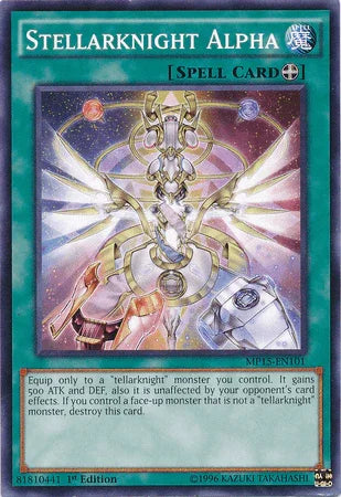 1st Edition, 2015 Mega-Tins Mega Pack, Common, Equip Spell, Spell Stellarknight Alpha [MP15-EN101] Common - Trading Card World